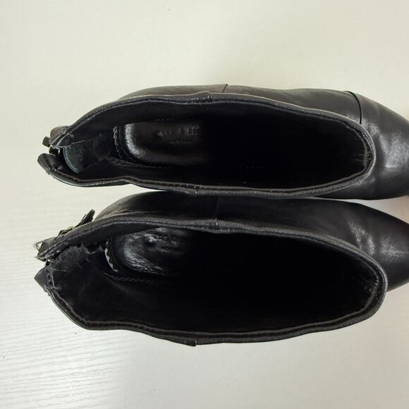 Rag & Bone Newbury Zip Up Black Leather Ankle Boots - Picture 6 of 14
